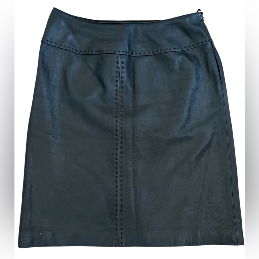 100% Genuine Leather Black Skirt | Fully Lined | Size 8
